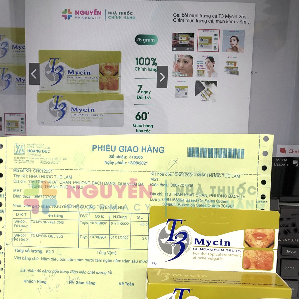 Gel bôi mụn trứng cá T3 Mycin 25g | BigBuy360 - bigbuy360.vn