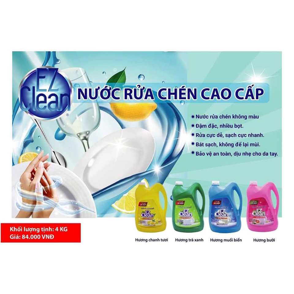 Nước rửa chén không màu EZ CLEAN 4kg