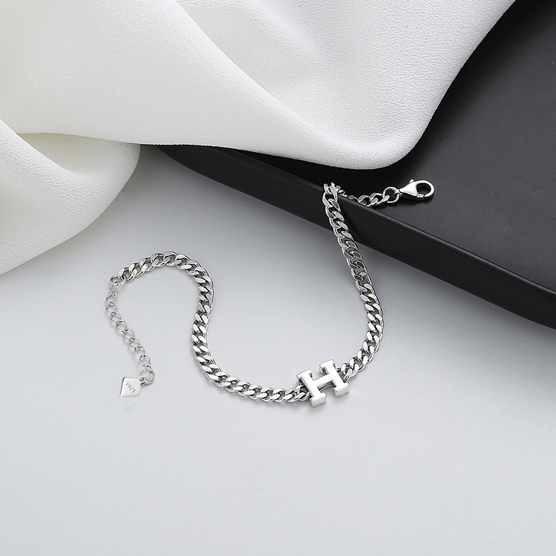 Vòng Tay Dây Xích Dày Mặt Chữ H Thời Trang Hàn Quốc Cho Cặp Đôi