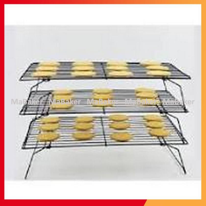 Rack phơi bánh 3 tầng cao cấp bằng thép xi mạ chống dính, cứng cáp, bền đẹp, an toàn, phơi mau khô - MaBaker