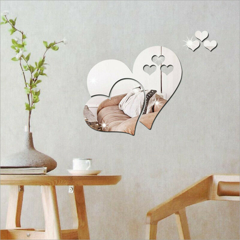 Sticker Dán Tường Họa Tiết 3d Hình Trái Tim Dùng Trong Trang Trí Phòng