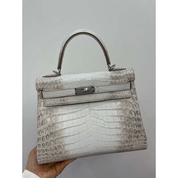 Túi xách nữ Hermes HM Kelly 28 màu trắng da thật cao cấp được nghệ nhân may tay toàn bộ