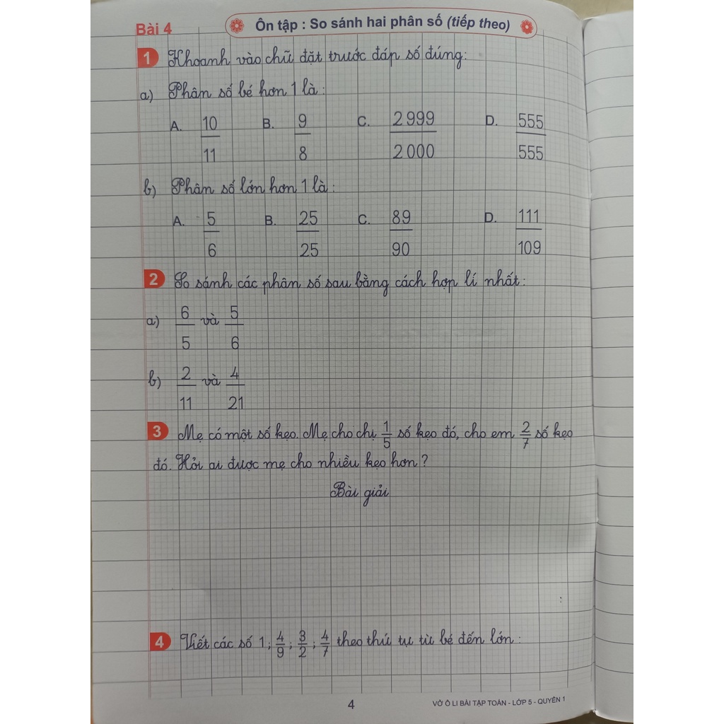 Sách - Vở ô li Bài tập toán lớp 5 - Vũ Dương Thụy