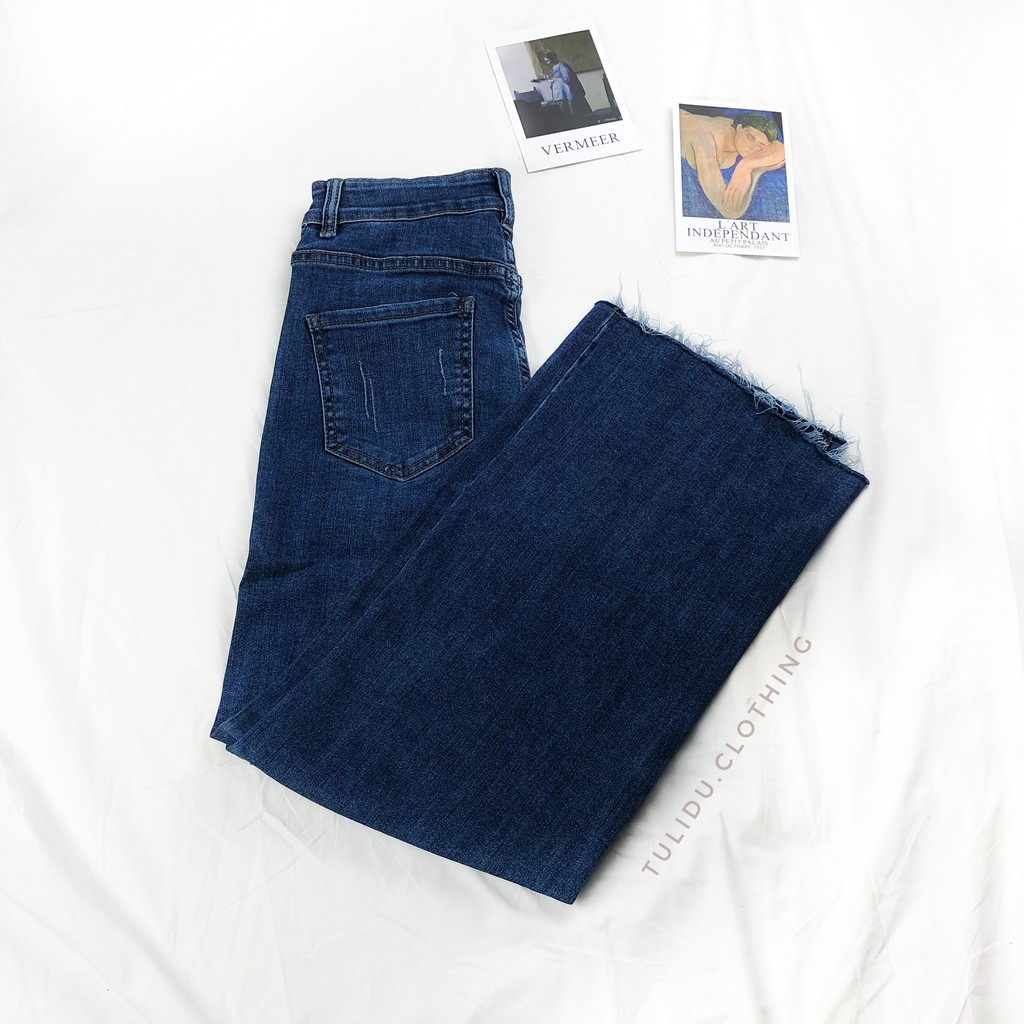 Quần Jean Ống Rộng "Uri Jeans" Tulidu, Ống Đứng Rộng Chất Co Giãn Vải Cotton Jeans Cao Cấp [S90] | BigBuy360 - bigbuy360.vn