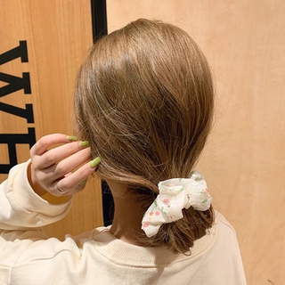  Dây buộc tóc vải scrunchies hoa dễ thương