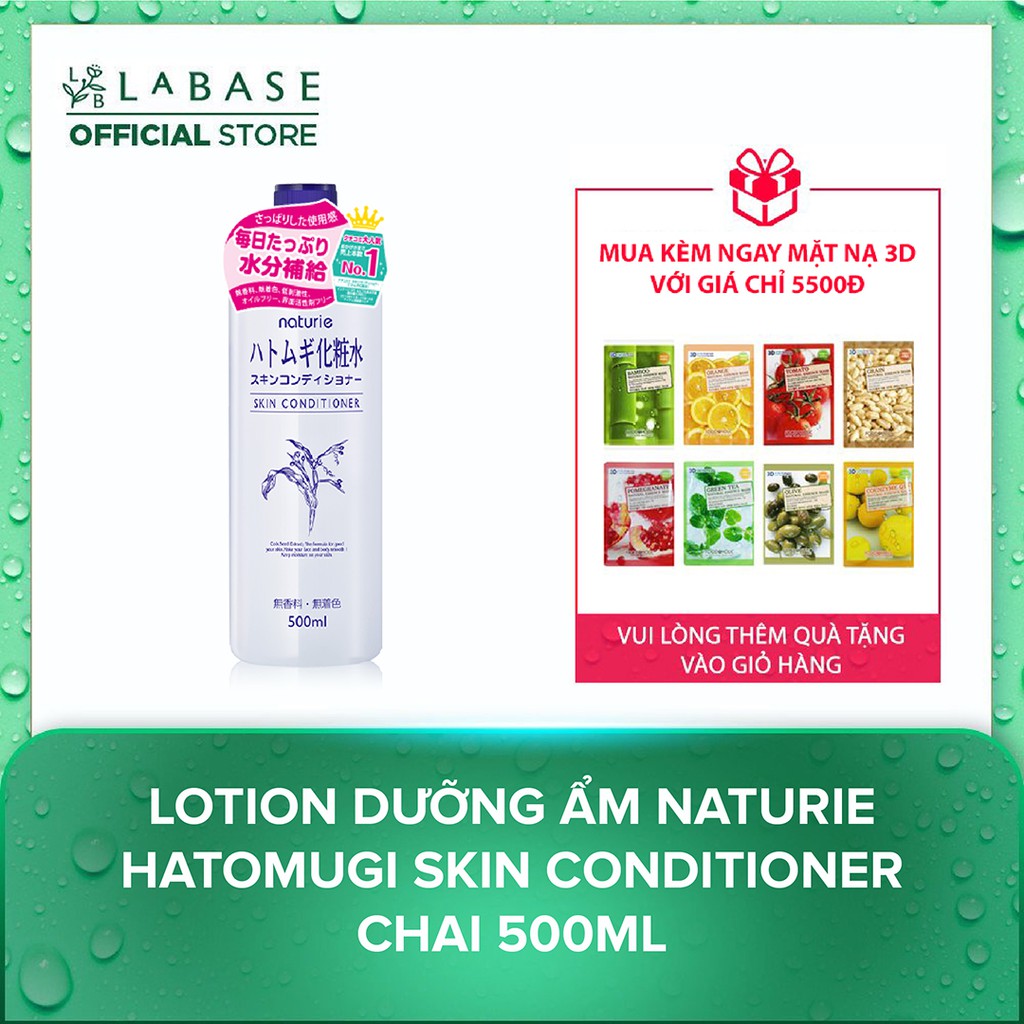 Lotion dưỡng ẩm Naturie Hatomugi Skin Conditioner Chai 500ml