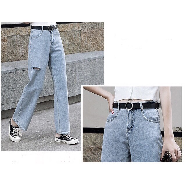 Quần jean baggy nữ ống xuông, rộng NS-01 hot trend 2021  - Phong cách Hàn Quốc