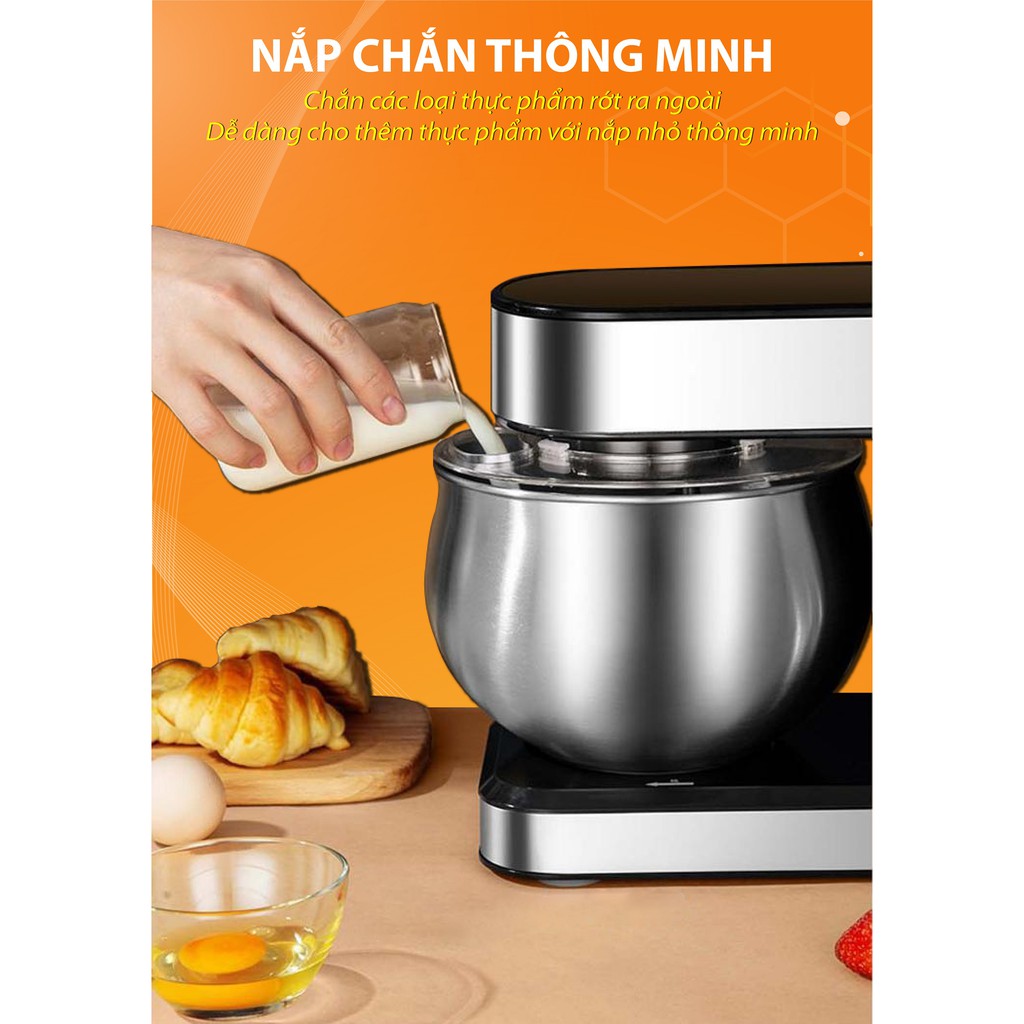 Máy nhồi bột kiêm đánh trứng đa năng UNIE EM2 1000W dung tích 5L hàng chính hãng