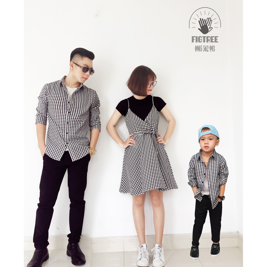 SÉT GIA ĐÌNH CARO TRẮNG ĐEN  SIÊU ĐẸP