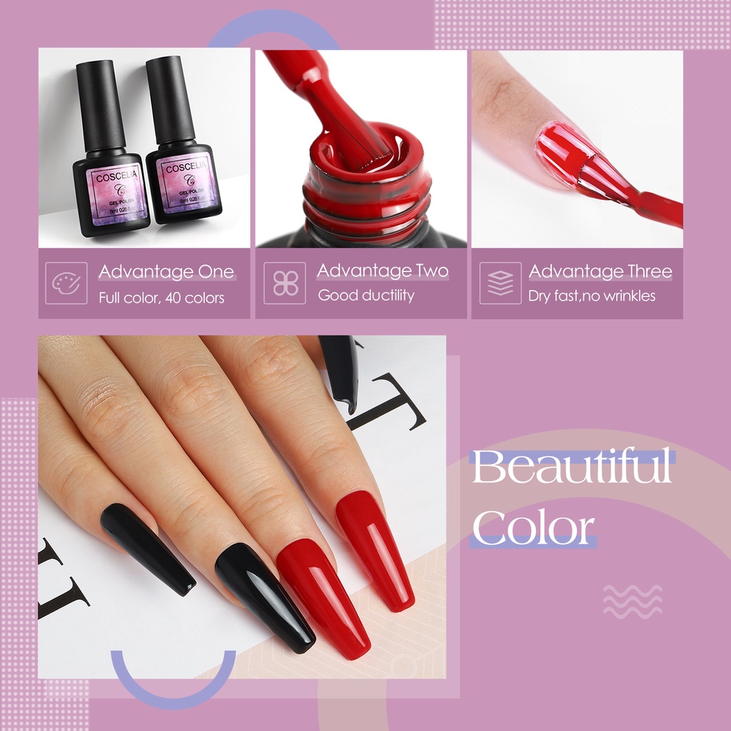 [Hàng mới về] Gel Sơn Móng Tay Coscelia 8ml / 0.27oz Nhiều Màu Tùy Chọn