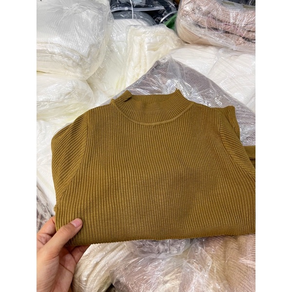 Áo len tăm cổ 3 phân hàng quảng châu 7 màu