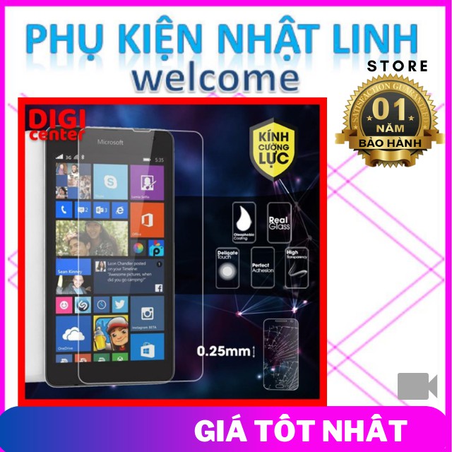 Kính Cường Lực, Kính Cường Lực Nokia Lumia 530,540.kính trong suốt mài cạnh tặng kèm khăn lau.