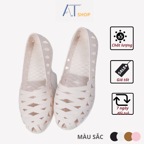Giày nhựa dẻo nhiều màu đi mưa đi biển chống nước, chống trơn trượt