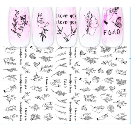 sticker hình người trang trí nail