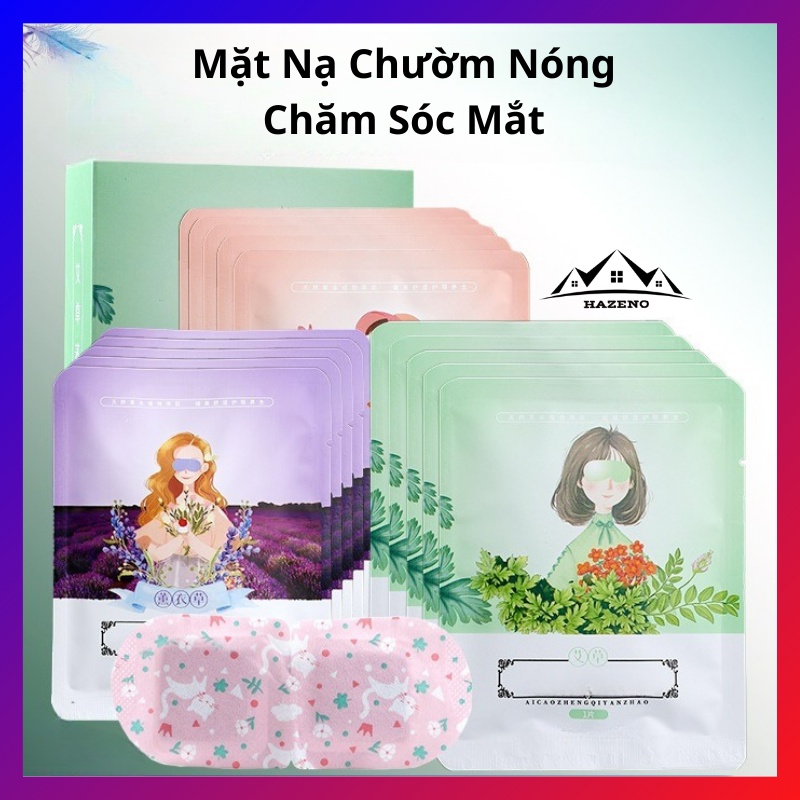 Miếng Chườm Mắt Chườm Nóng Hơi Nước Thư Giãn Giảm Mỏi Mắt Tăng Cường Thị Lực Kiêm Bịt Mắt Ngủ Mặt Nạ Ngủ HAZENO ZN006