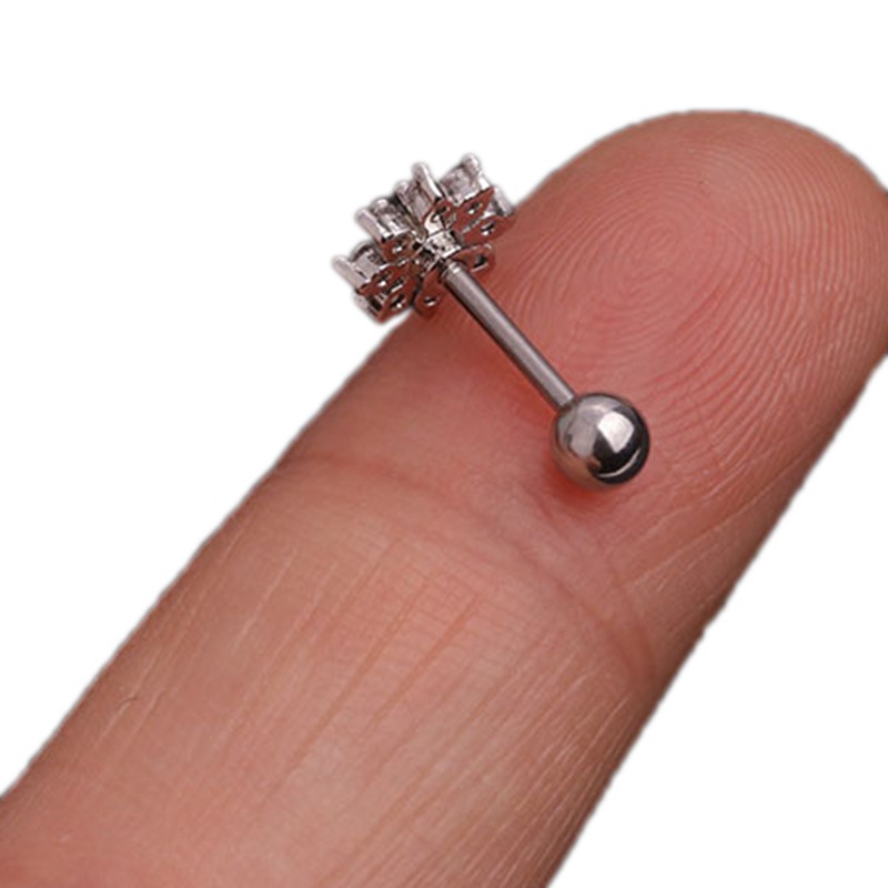 Khuyên tai tinh thể Helix Cartilage hình mặt trăng và mặt trời