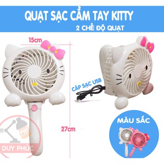 QUẠT SẠC MINI KITTY SIÊU MÁT - 2 CHẾ ĐỘ QUẠT - CẦM TAY HOẶC ĐỂ BÀN