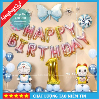Combo Trang Trí Sinh Nhật Doremon, Bóng Chữ Happy Birthday Cực Đẹp