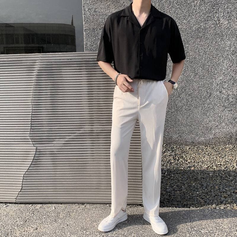 Áo sơ mi lụa unisex MALTRIK, áo cổ vest ngắn tay chất lụa cực đẹp hottrend 2022 | BigBuy360 - bigbuy360.vn