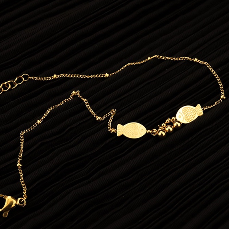 Lắc chân nữ chất liệu 100% TITAN - KHÔNG GỈ - KHÔNG PHAI MÀU thiết kế hình cá dễ thương mẫu mới 2022