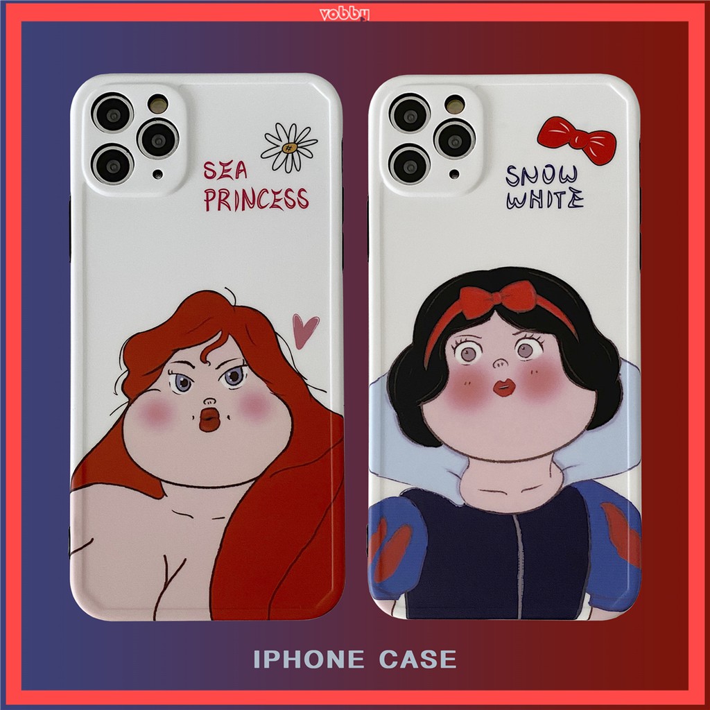 Soft Plastic Phone Cases Cute Couple cartoon Fat princess Case suitable for iPhone11 PRO MAX 7/8plus SE2020 X/XS XR XSMAX