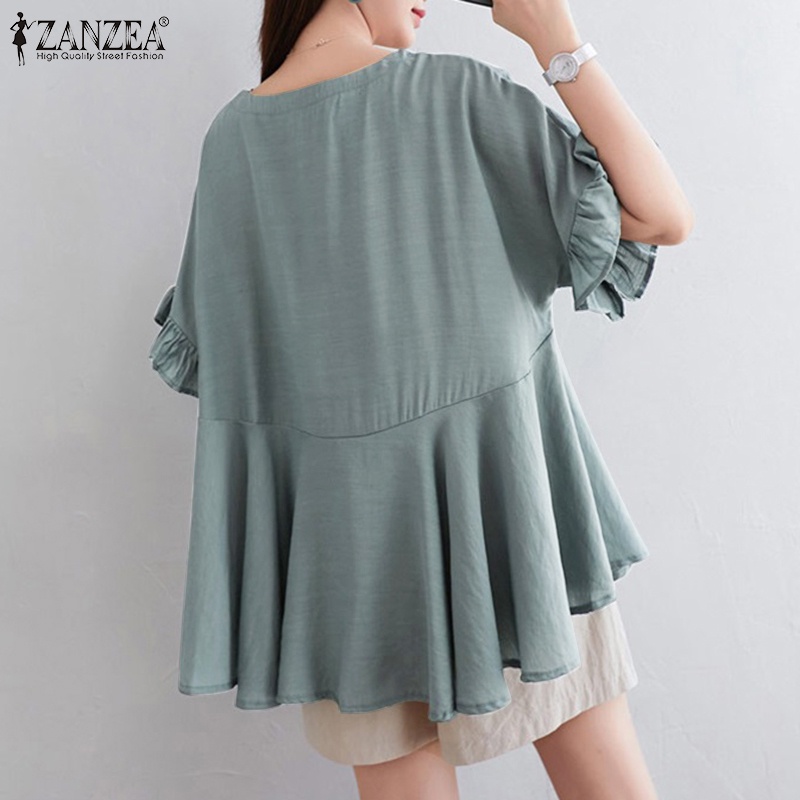 Zanzea Áo Tay Ngắn Cổ Chữ V Thời Trang Sành Điệu Cho Nữ