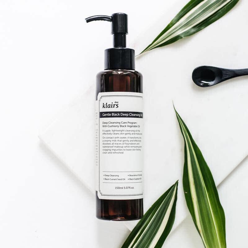 Dầu Tẩy Trang Giữ Ẩm Kiểm Soát Bã Nhờn Klairs Gentle Black Deep Cleaning Oil 150ml