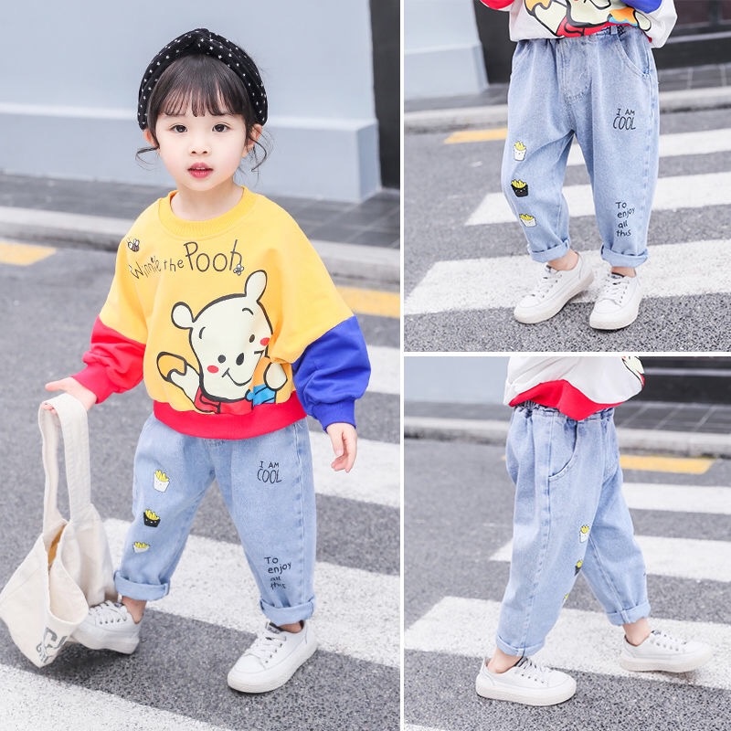 Quần Jeans Dài Thời Trang Dành Cho Bé Trai Gái 2-8 Tuổi