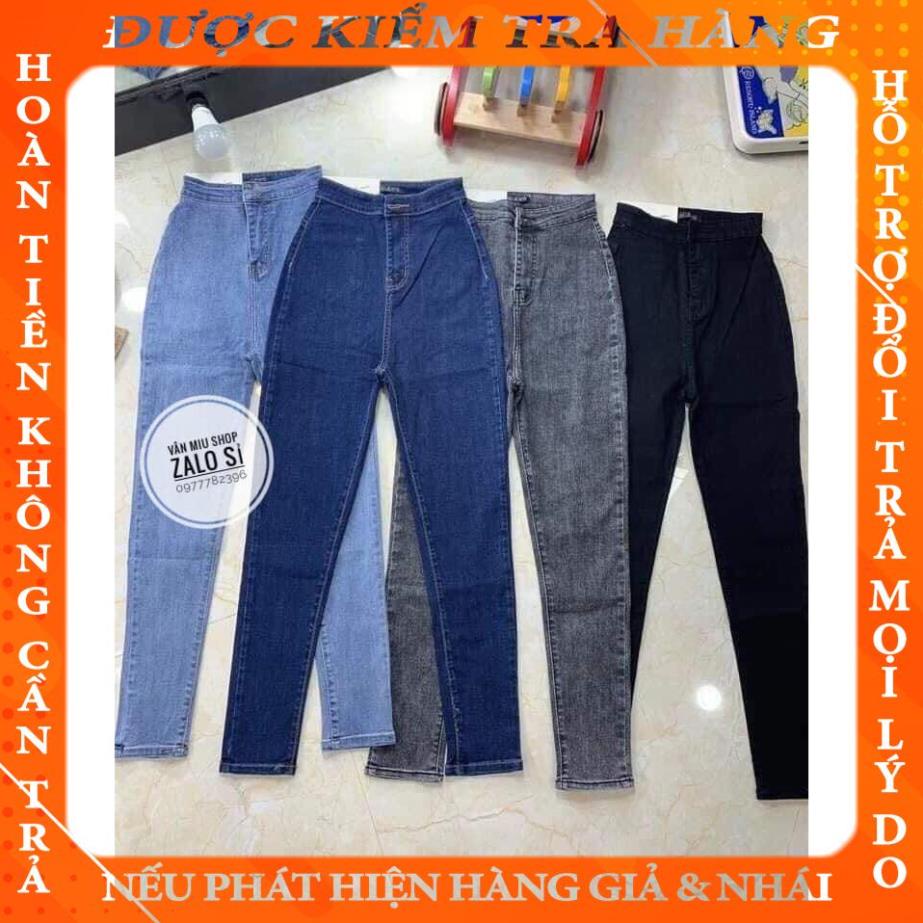 Quần jean bó cạp cao hách dáng hàng may gấu co dãn tốt có size fdinh