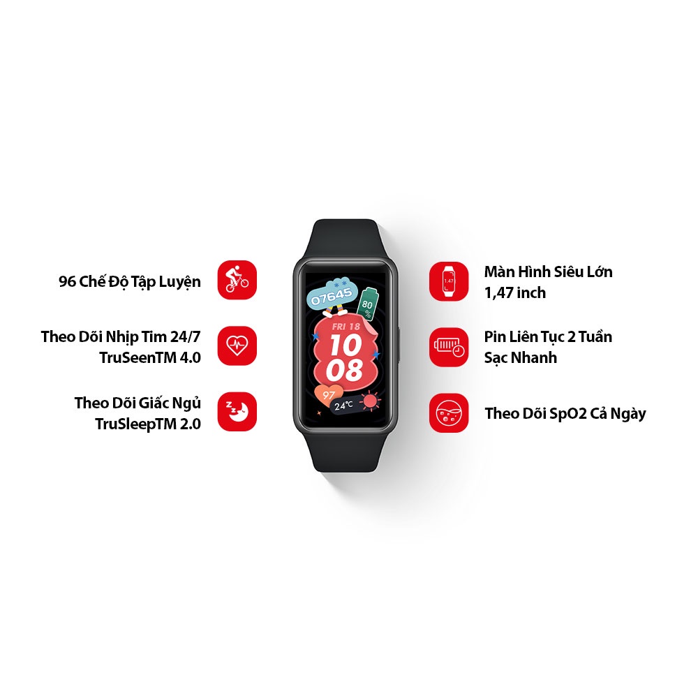 Vòng theo dõi sức khỏe Huawei Band 6 - Tiếng Việt.