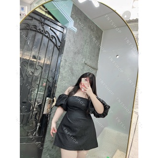 ĐẦM CÚP TRỄ VAI GẤM HOA [TNT Shop Bigsize 60Kg 90Kg]