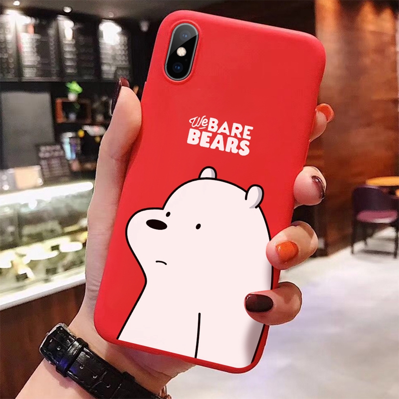 Ốp điện thoại silicon mềm vẽ hình các chú gấu trong We Bare Bears dành cho iPhone 6/6S/6+/6S+/7/7+/8/8+/X/XS/XSMax/XR