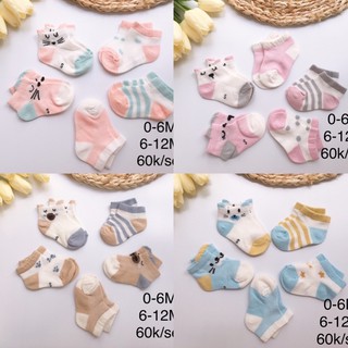 set 5 đôi tất lưới thông thoáng cho bé sơ sinh, đầy tháng