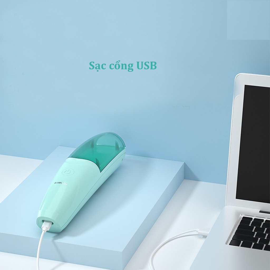 Tông đơ cắt tóc Misuta cho bé sắc bén, sạc pin rời, siêu êm, chống nước, tăng đơ/máy hớt tóc trẻ em