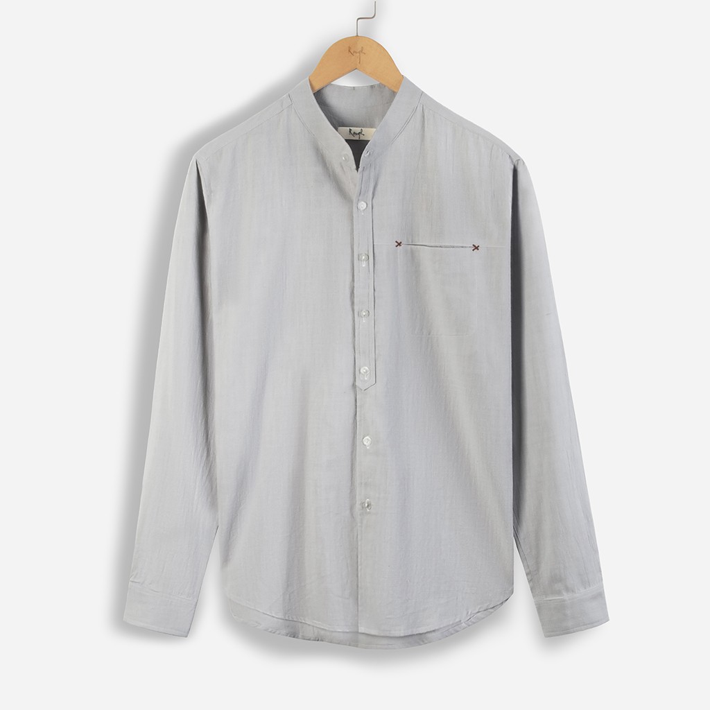 Áo Nam linen Cổ Tàu Dài Tay Rough * , ₃ . ˇ