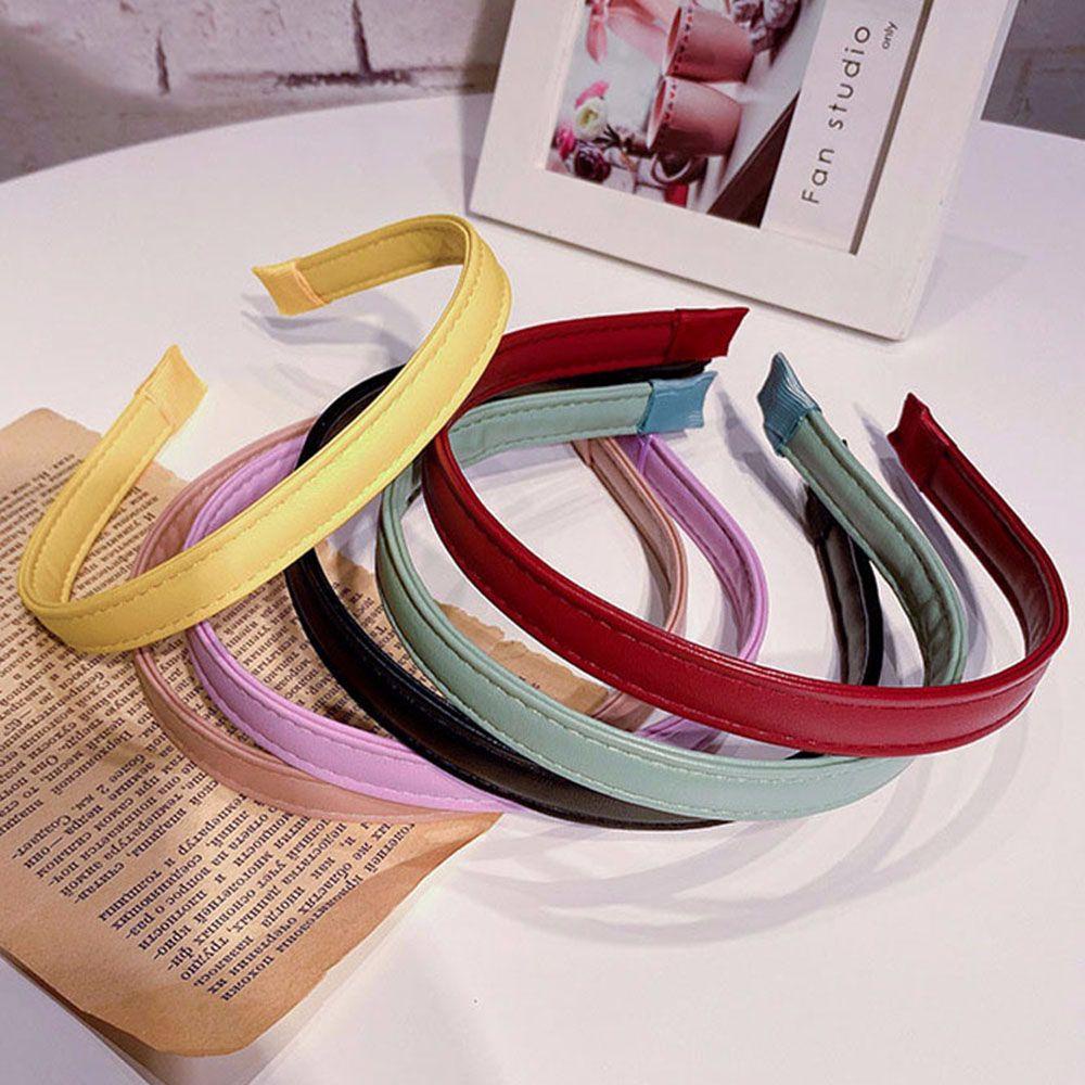 Băng Đô Da PU Màu Kẹo Ngọt Phong Cách Hàn Quốc WMES15H