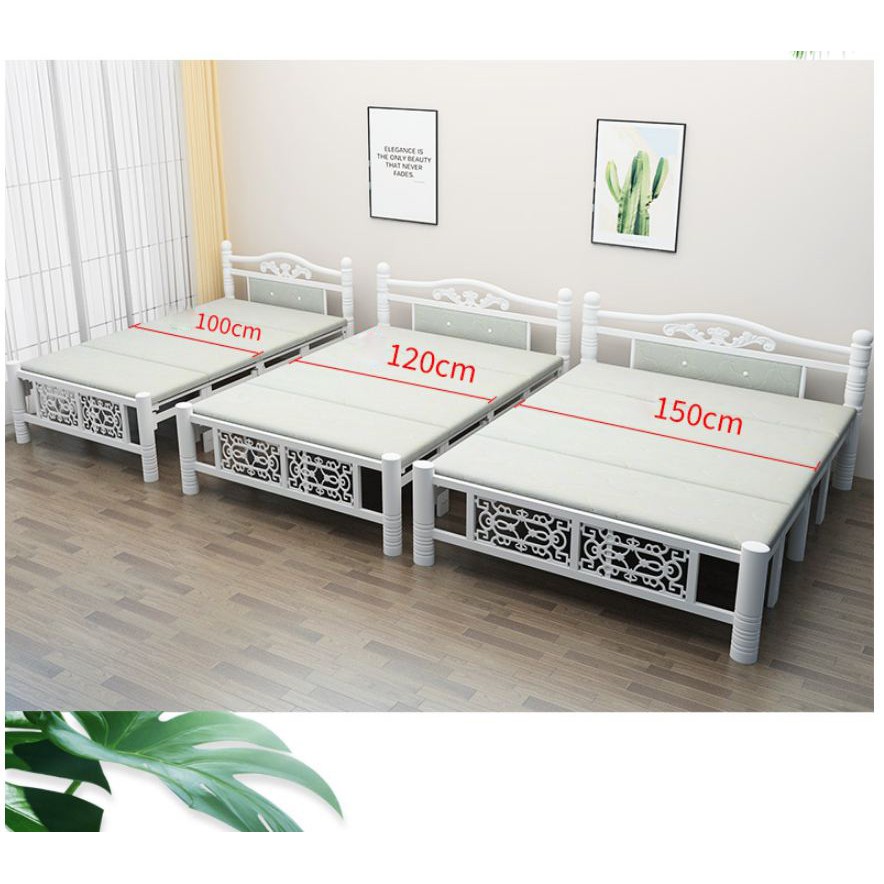 RE0675 Giường ngủ gấp gọn khung sắt 150x200cm, Giường ngủ xếp gọn thông minh