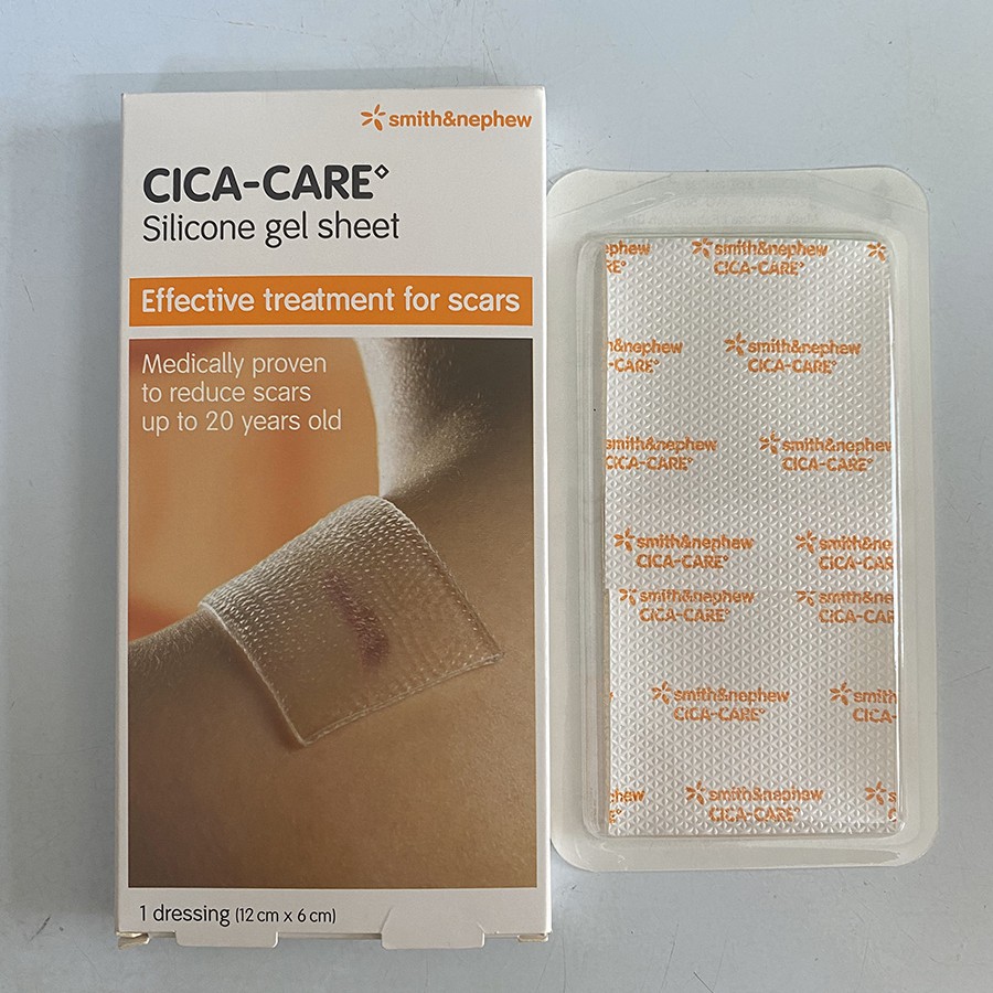 Miếng dán xóa mờ sẹo lồi, sẹo mổ hiệu quả Cica Care (6cm x 12cm)