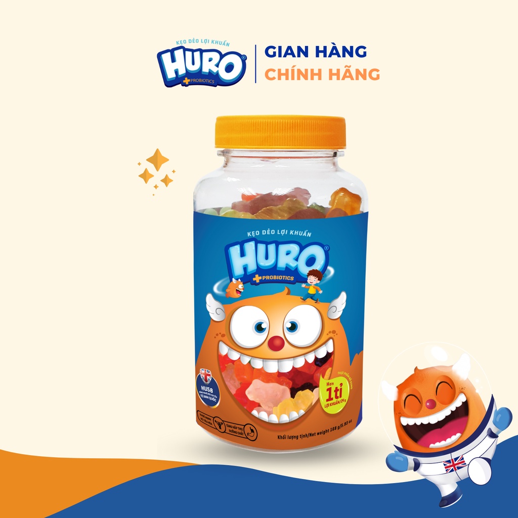 Kẹo Dẻo Lợi Khuẩn HURO Hũ 168g