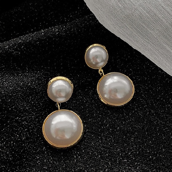 Khuyên tai đính ngọc trai giả cỡ lớn thời trang sang trọng cho nữ