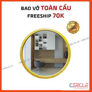 D50 Gương Tròn Treo Tường Viền Gỗ Sồi Cao Cấp - Bảo hành mặt gương TRỌN ĐỜI