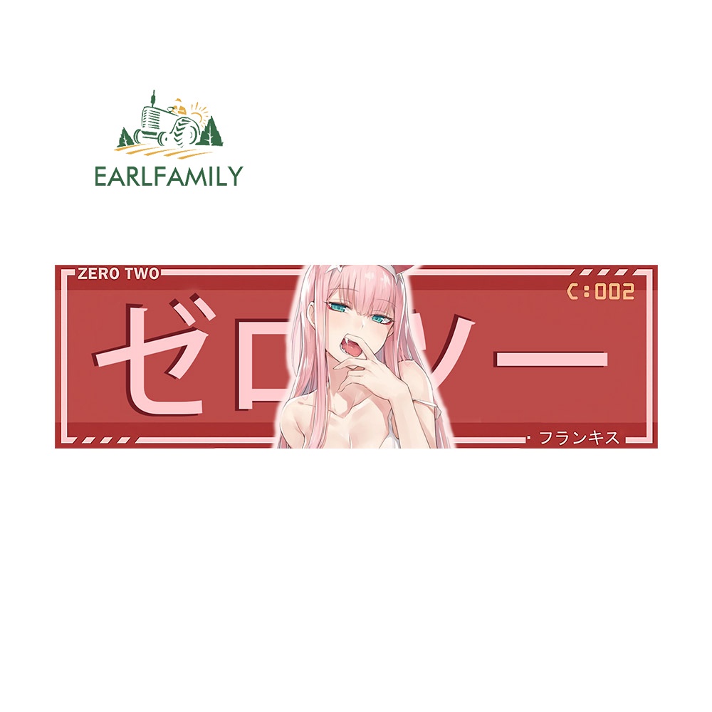 Earlfamily 13cm x 4cm zero two darling in the franxx Xe Dán Anime Đề Can Thời Trang Tắc Xước Mũ Bảo Hiểm Xe Máy Trang Trí
