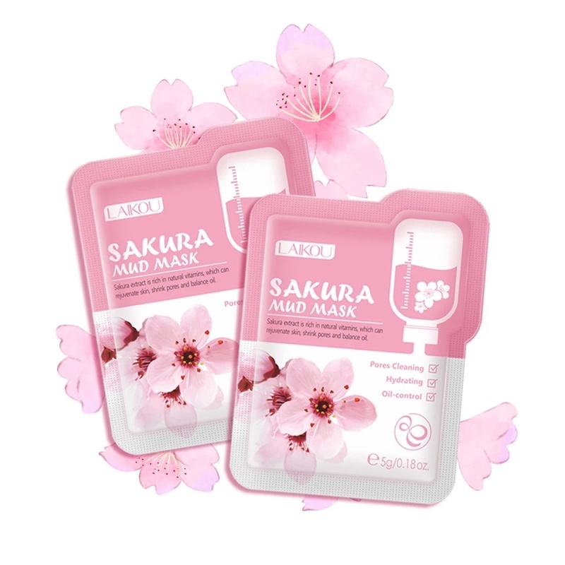 [Hàng mới về] Mặt nạ bùn chống nhăn từ hoa anh đào Nhật Bản dưỡng ẩm da ban đêm chống lão hóa 5g