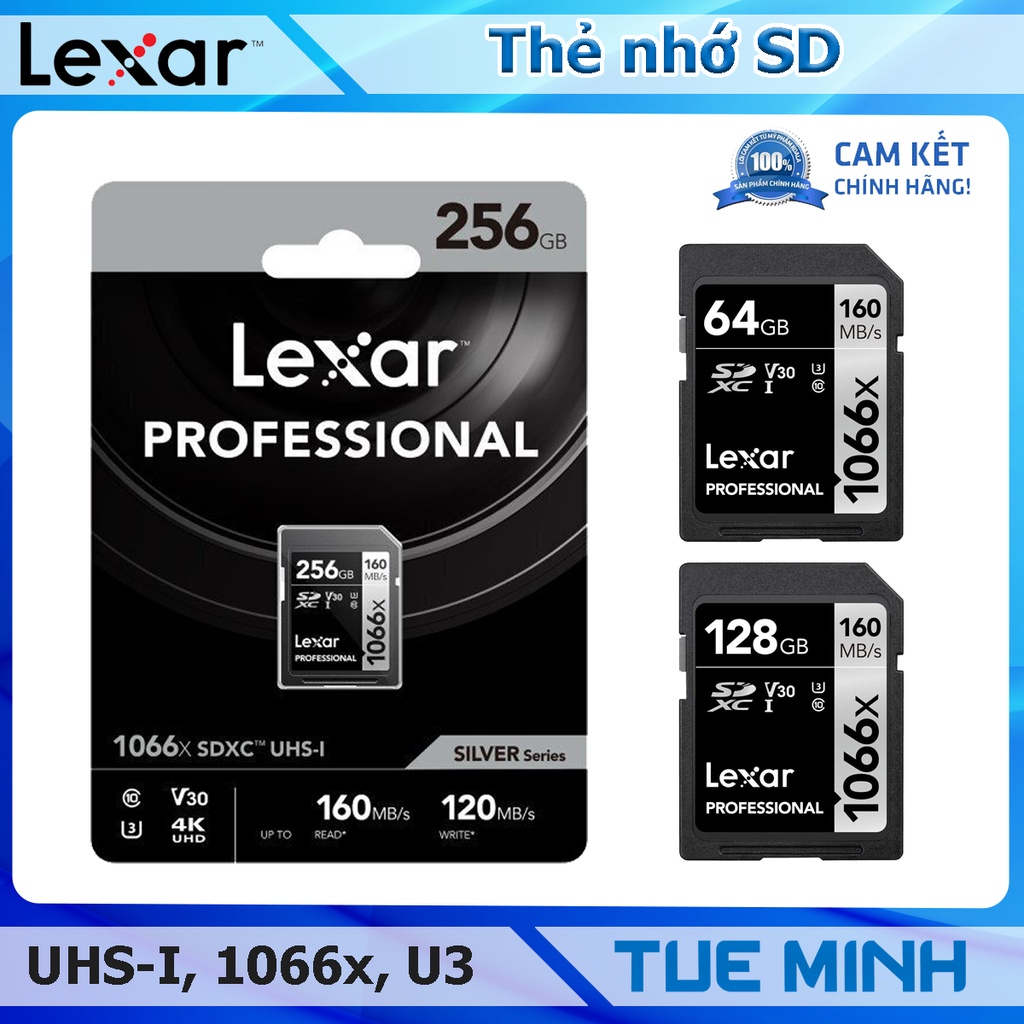 Thẻ nhớ Lexar Professional 1066x SDXC UHS-I sử dụng cho máy ảnh