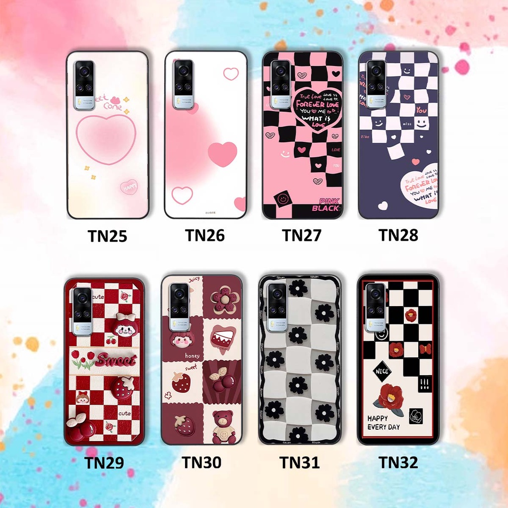 Ốp Vivo Y51 2020 in hình trái tim, caro kẹo ngọt đầy cá tính siêu đẹp siêu chất