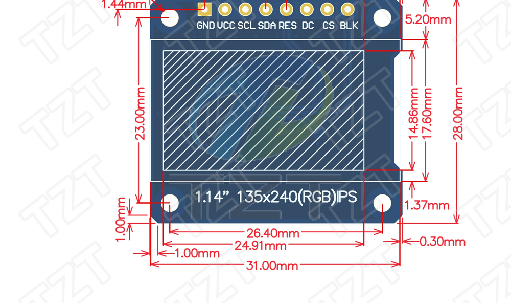 Mô Đun Màn Hình Lcd Ips Oled 1.14 Inch 135x240 Rgb Tft Cho Arduino St7789 Lcd | BigBuy360 - bigbuy360.vn