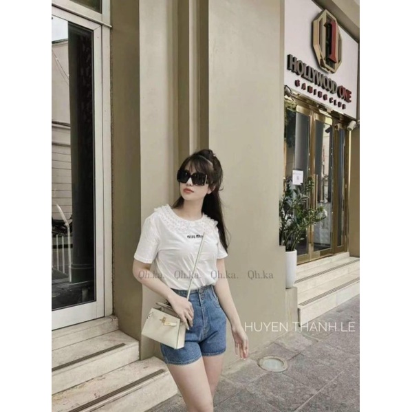 Quần sooc jeans 2 khuy cạp cao hàng QCL1