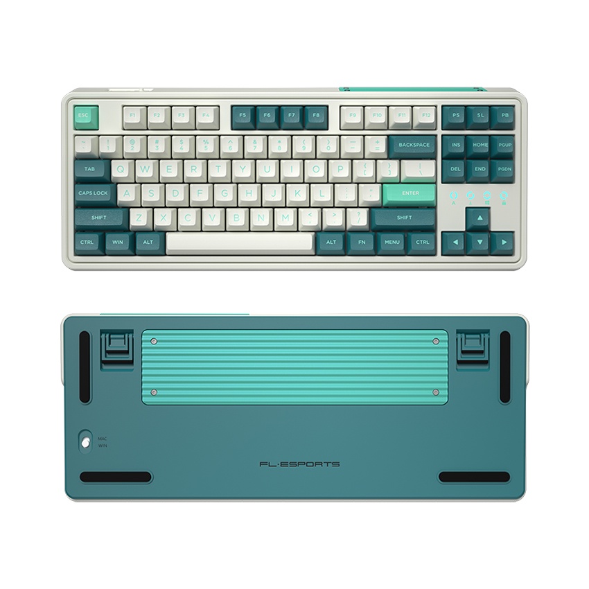 Bàn phím cơ/ Bộ kit phím cơ FL-Esports CMK87 Ice Mint RGB/ Hotswap chính hãng BH 12 tháng