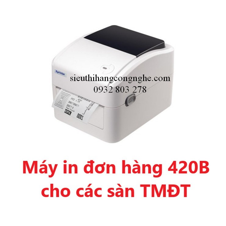 Máy in đơn hàng TMĐT khổ giấy A6 Xprinter  420B - Tùy chọn cổng