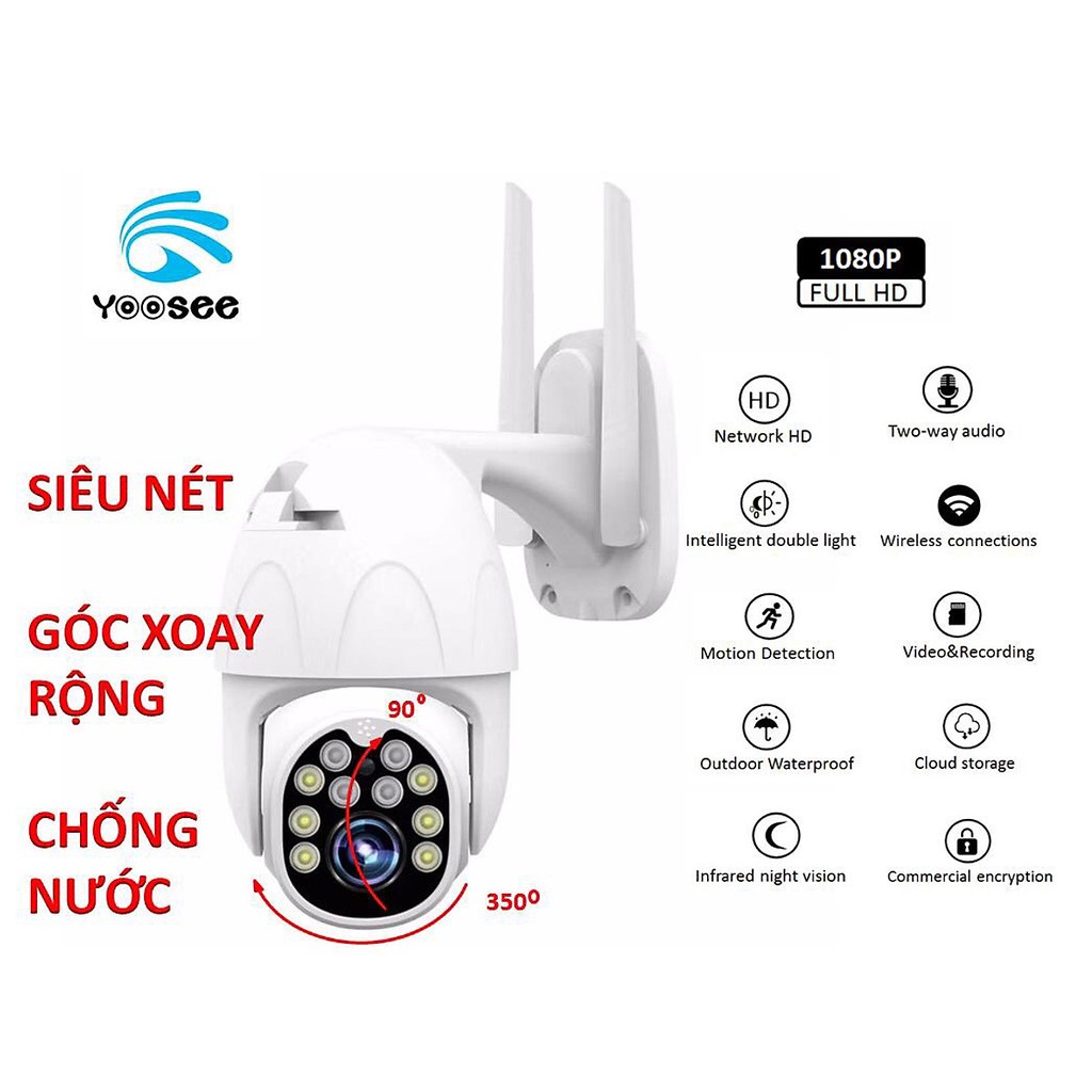 Camera Ip Wifi Ngoài Trời Yoosee D10S 2.0 MP Full HD1080P